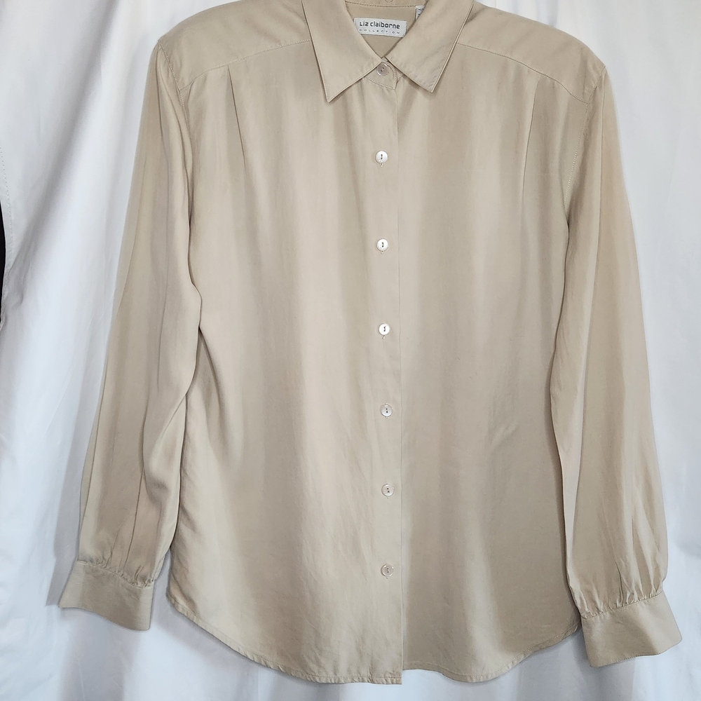 Liz Claiborne Silk Button Down Blouse Size 4